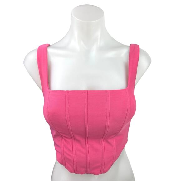 Edikted Isla Pink Sleeveless Cami Corset Bustier Corset Crop Tank Top Size S - Picture 1 of 4